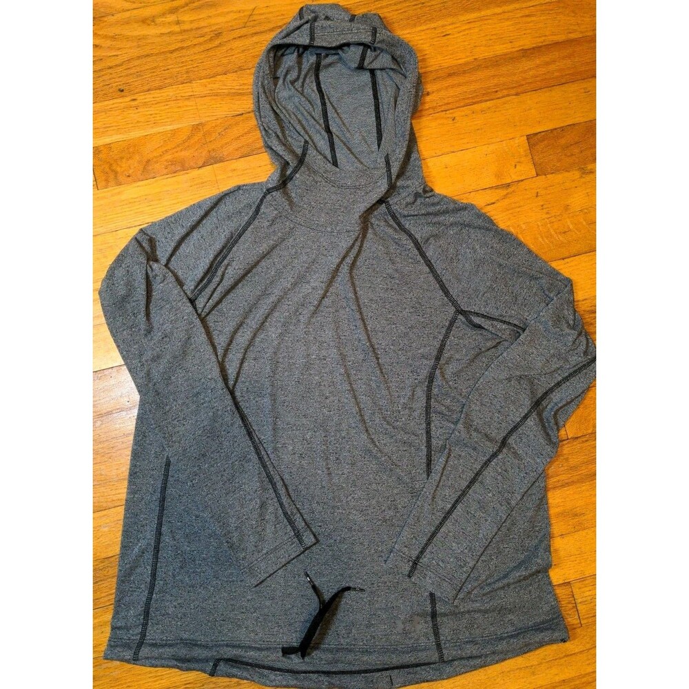 UNDER ARMOUR THREADBORNE LOOSE HEATGEAR WOMENS LS HEATHER GREY HOODED PULLOVER L